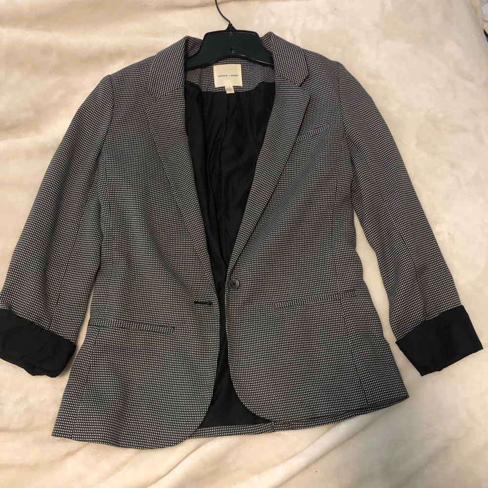 Gray Black Texture Silence + Noise blazer size S